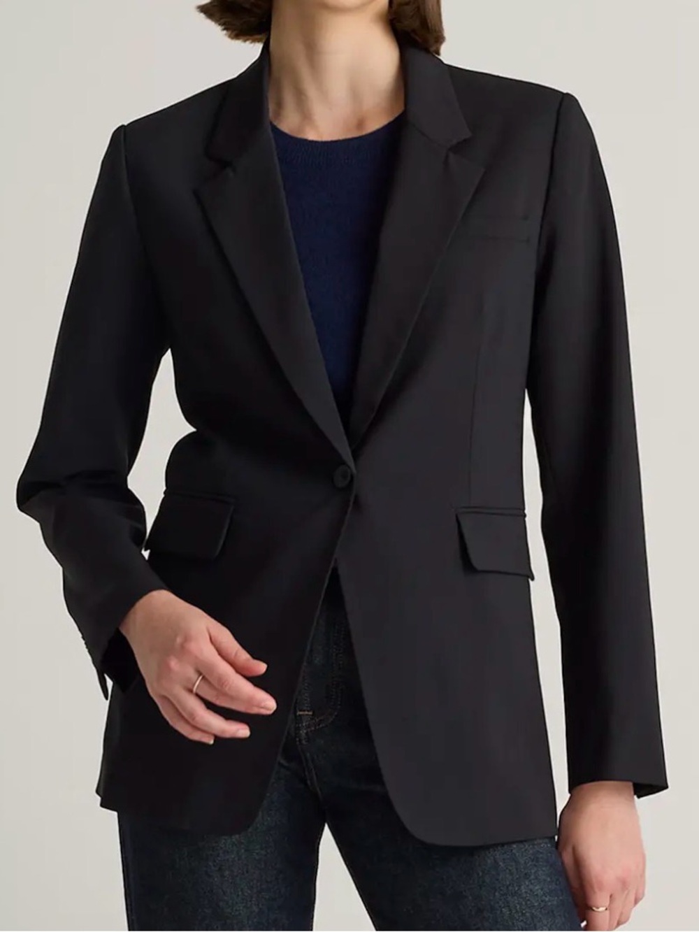 EUC | Quince Italian Wool Long Blazer | Size Small | Black
